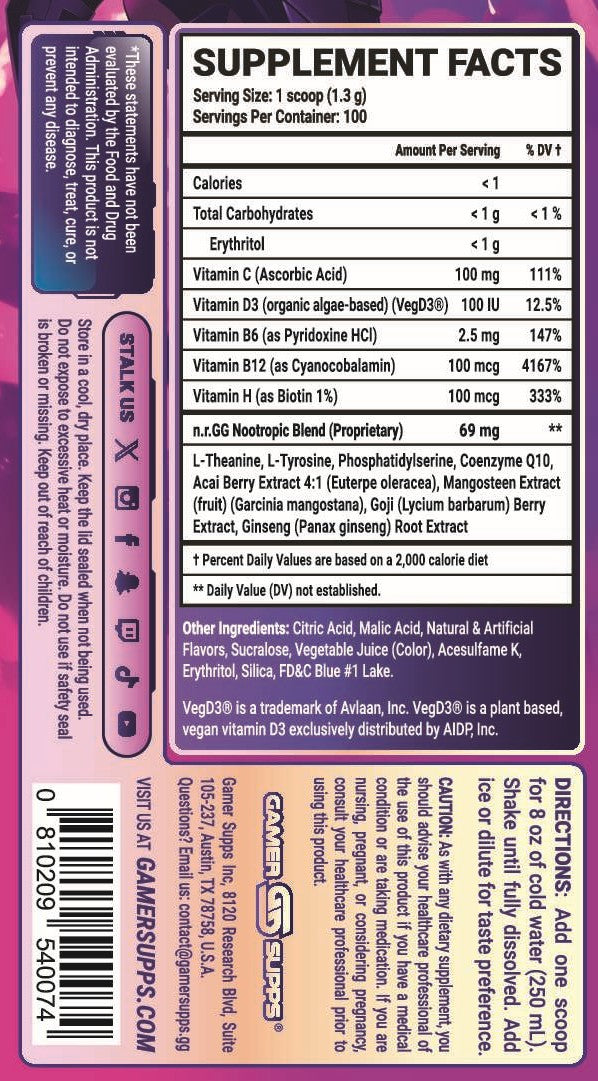 Gunpowder Rush by Saruei Caffeine Free - 100 Servings Nährwertangaben anzeigen
