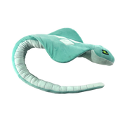 Plush teal snake with diamond pattern