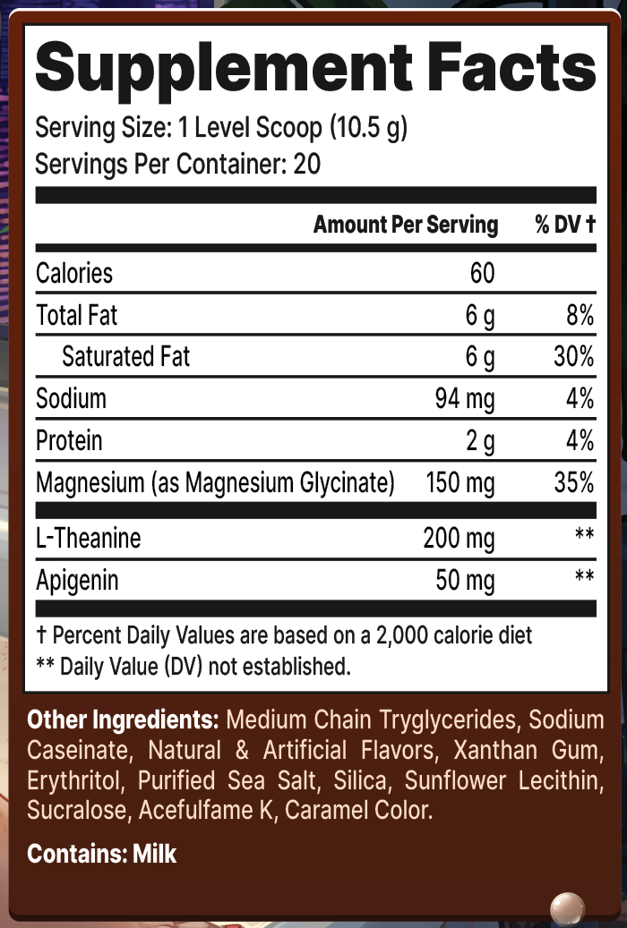 AFK: Cinnamon Bath - 30 Servings Nutrition Chart
