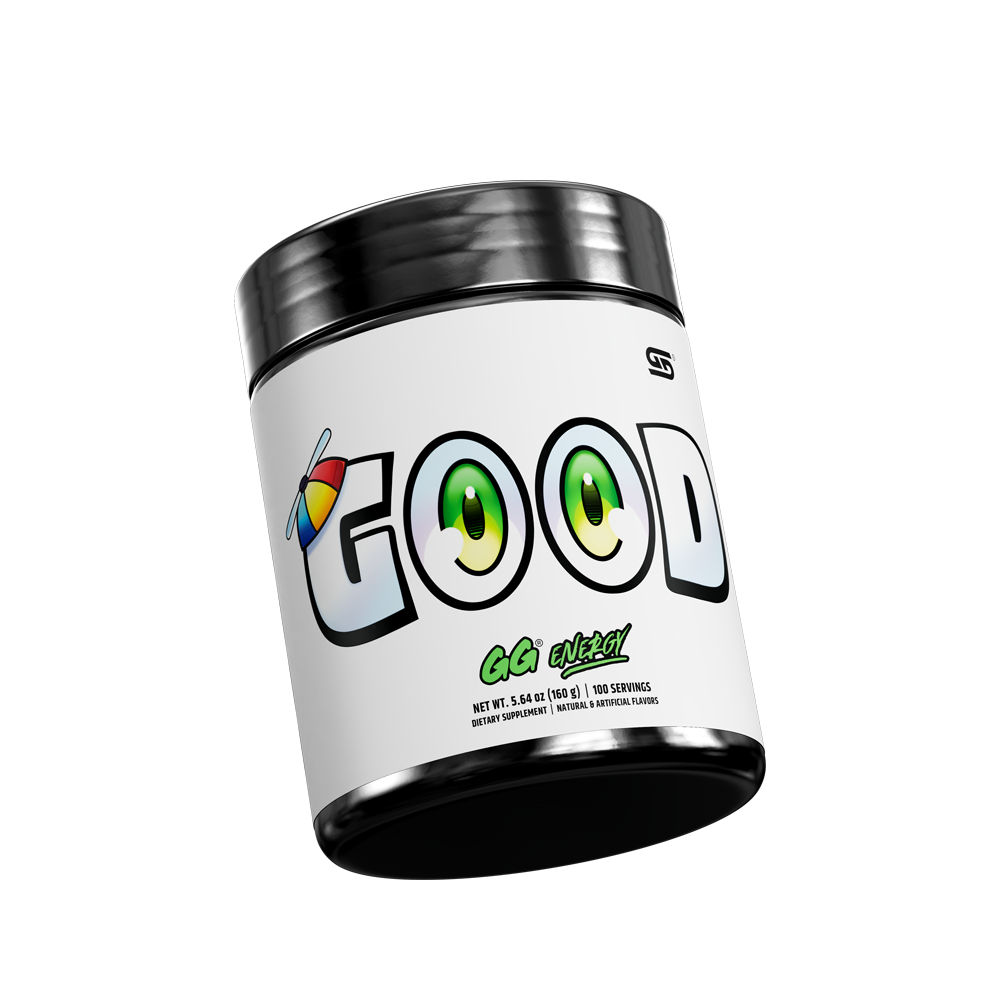 front of GOOD 100 serving energy tub tilted left showing bottom of tub